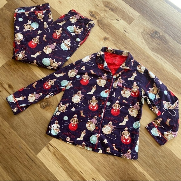 Nick & Nora Other - Nick & Nora Sock Monkey Flannel Pajamas